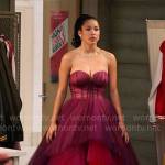 Gina’s strapless tulle ball gown on High School Musical The Musical The Series