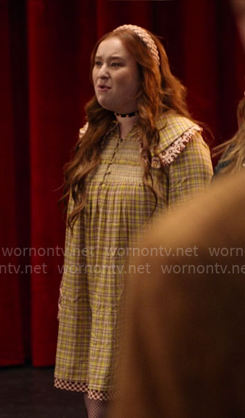 Ashlyn's yellow plaid smocked dress on High School Musical The Musical The Series