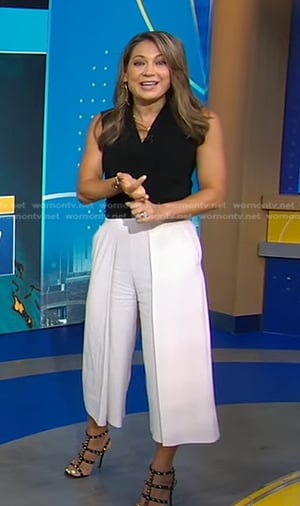 Ginger’s black studded sandals on Good Morning America