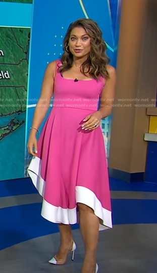 Ginger's pink Asymmetric dress on Good Morning America