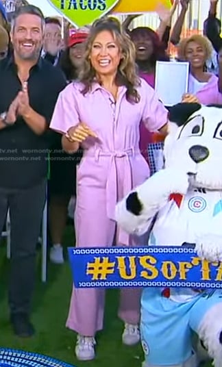 Ginger's pink utility jumpsuit on Good Morning America