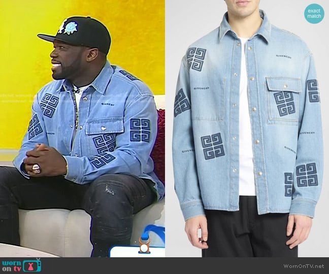 Givenchy 4G Embroidered Denim Sport Shirt worn by 50 Cent on Today