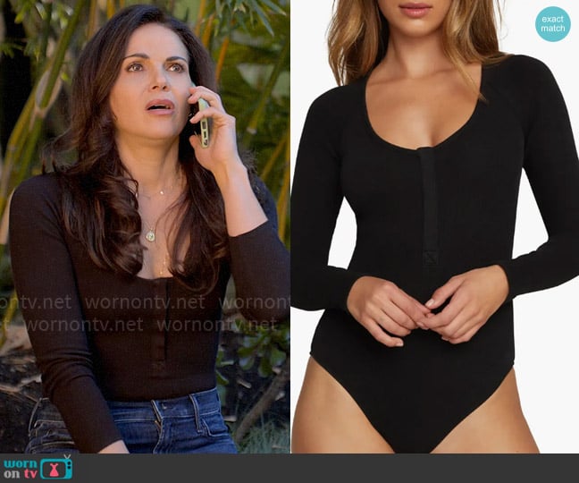 Good American Good Body Snap Henley Bodysuit worn by Lisa Trammell (Lana Parrilla) on The Lincoln Lawyer