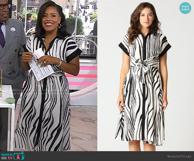 WornOnTV: Sheinelle’s white zebra stripe dress on Today | Sheinelle ...