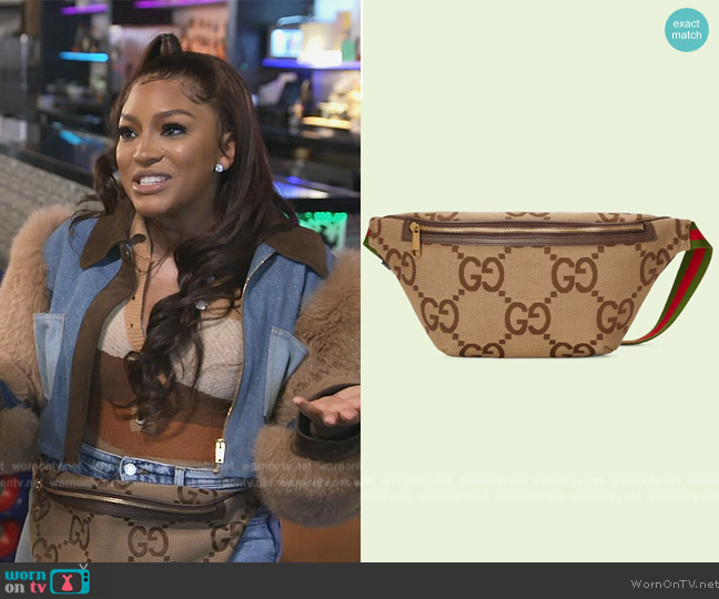 Gucci Jumbo GG Belt Bag worn by Drew Sidora on The Real Housewives of Atlanta