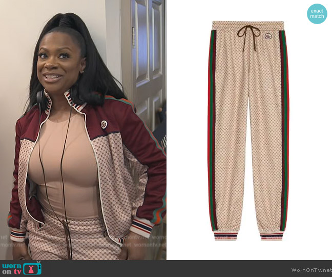 Kandi Burruss' White Logo Track Suit