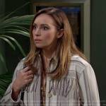 Gwen’s striped fringed jacket on Days of our Lives