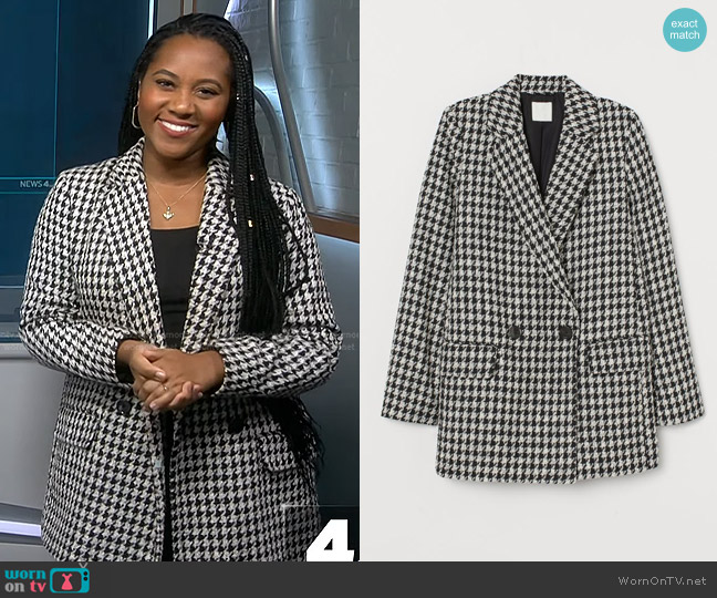 H&M Boucle Jacket worn by Kay Angrum on NBC News Daily