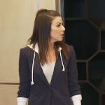 Heather’s navy hooded jacket on The Real Housewives of Orange County