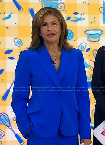 Hoda's blue blazer and wide-leg pants on Today