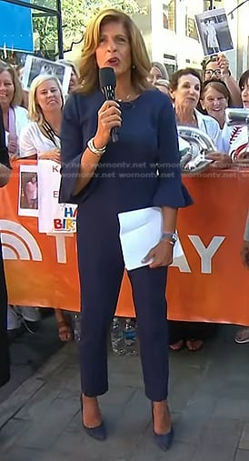 Hoda’s navy bell cuff jumpsuit on Today