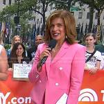 Hoda’s pink double breasted blazer and pants on Today