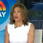 Hoda’s white ribbed peplum top on Today