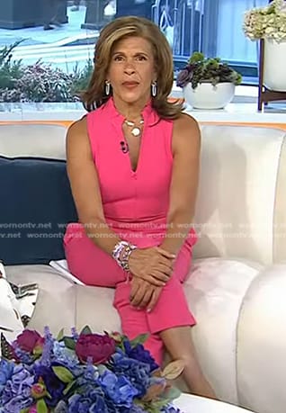 Hoda's pink zip-front jumpsuit on Today