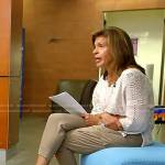 Hoda’s white crochet sweater and sneakers on Today