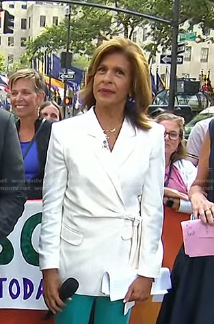 Hoda's white wrap blazer on Today