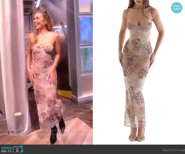 House of CB Aiza Floral Underwire Cocktail Dress worn by Gabby Windey on The View