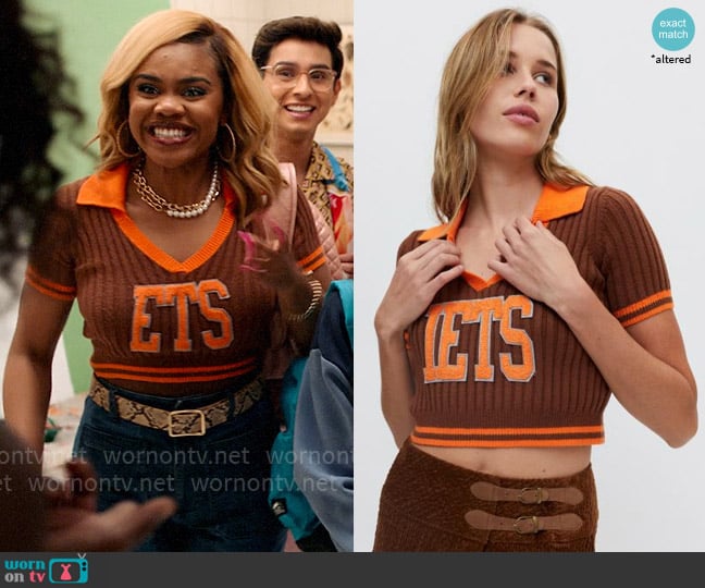 iets frans Ribbed Polo Sweater worn by Kourtney (Dara Renee) on High School Musical The Musical The Series