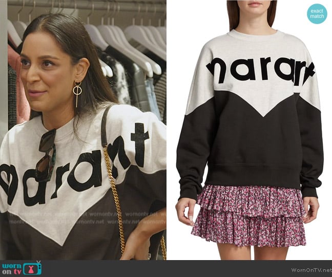 Isabael Marant Houston Sweatshirt worn by Jessel Taank on The Real Housewives of New York City