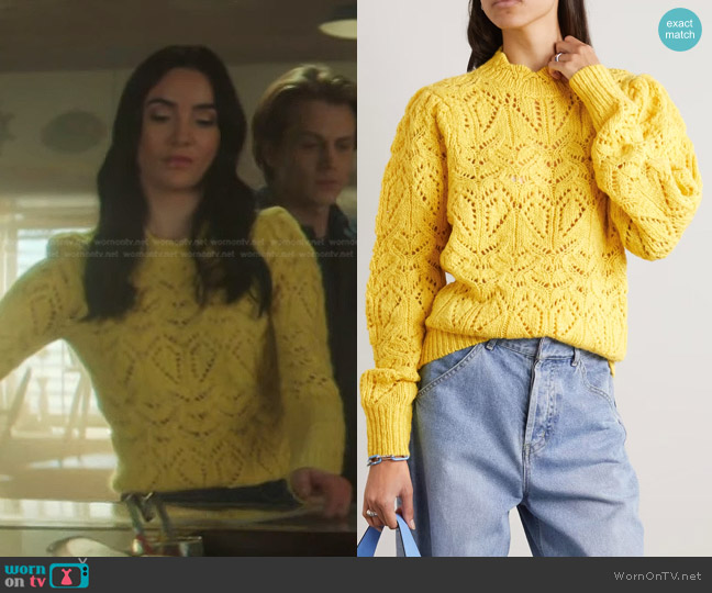 WornOnTV: Bess’s yellow crochet sweater on Nancy Drew | Maddison ...