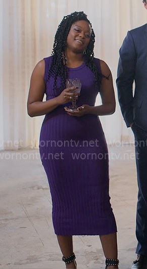 Izzy's purple knit midi dress on The Lincoln Lawyer