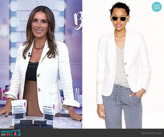 J. Crew Schoolboy Blazer in White worn by Sarah Eggenberger on Today