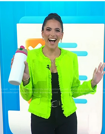 Janelle Cohen’s neon green tweed jacket on Today