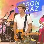 Jason Mraz’s mushroom print pants on Today