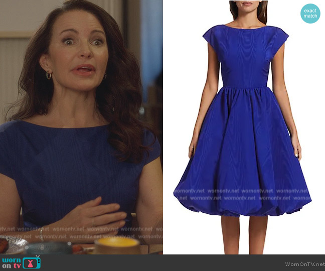 Jason Wu Bubble-Hem Taffeta Midi-Dress worn by Charlotte York (Kristin Davis) on And Just Like That