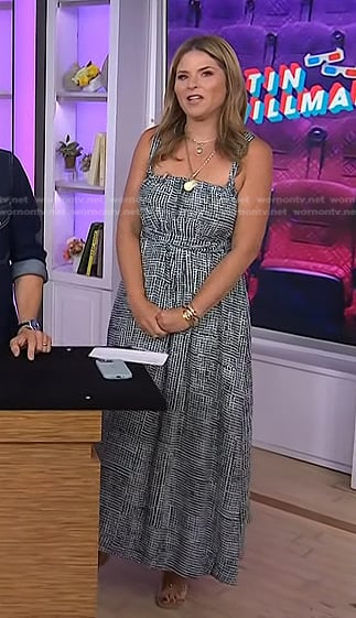 Jenna’s black check maxi dress on Today