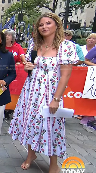 Jenna’s white floral puff sleeve dress on Today