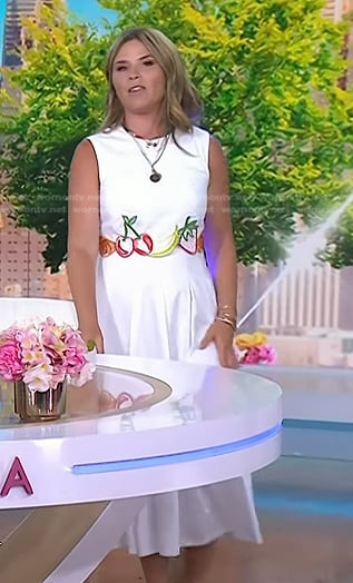 Jenna's white fruit embroidered dress on Today