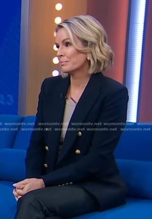 Jennifer’s navy blazer with gold buttons on Good Morning America