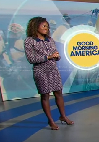 Janai's geometric print polo dress on Good Morning America