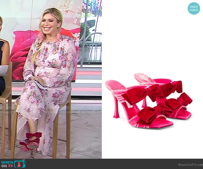 Jimmy Choo Flaca 100mm velvet mules worn by Jill Martin on Today