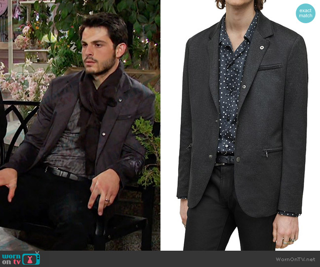 John Varvatos Bryson Snap Slim Fit Blazer worn by Sonny Kiriakis (Zach Tinker) on Days of our Lives