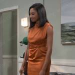 Jordan’s orange satin dress on General Hospital