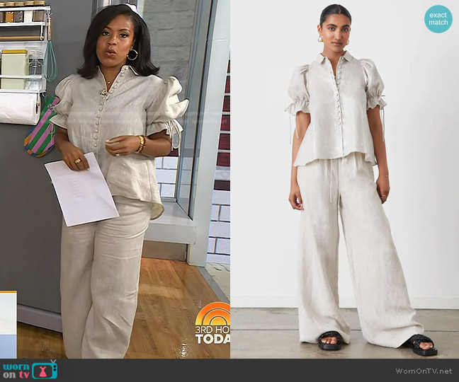 Joslin Sara Shirt and Sophia Pants worn by Sheinelle Jones on Today