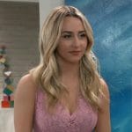 Josslyn’s pink lace v-neck top on General Hospital