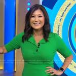 Juju’s green ribbed polo dress on Good Morning America