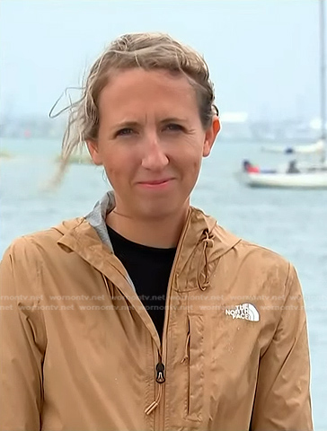 Julia Ainsley's beige rain jacket on NBC News Daily