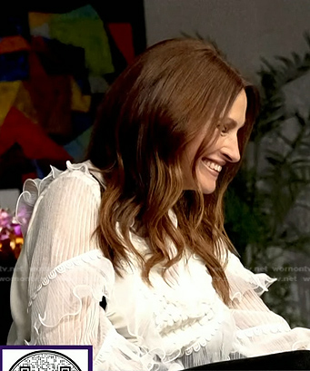 Julia Roberts's white ruffle sheer top on Today