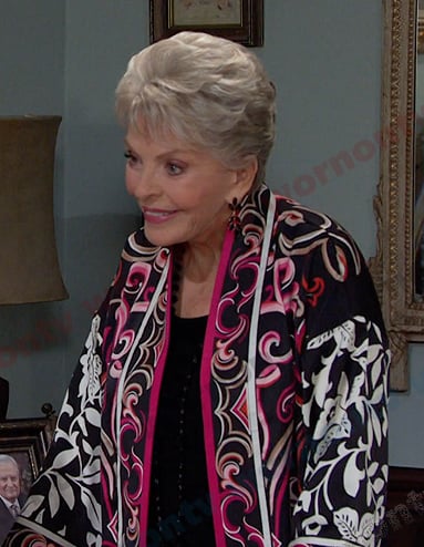 Julie’s black floral jacket on Days of our Lives