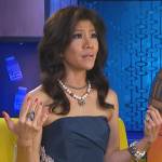 Julie Chen’s blue embellished jumpsuit on Big Brother