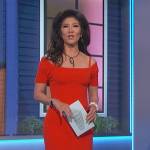 Julie’s red cold shoulder dress on Big Brother