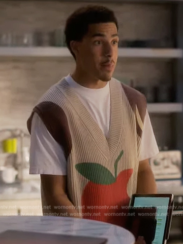 Junior's red apple knit vest on Grown-ish