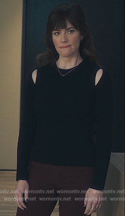 Wendy's black cutouts sweater on Billions