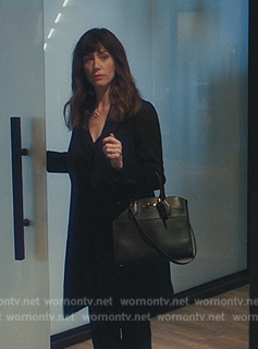 Wendy's black leather tote on Billions