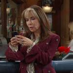 Kate’s blouse and burgundy embellished blazer on Days of our Lives