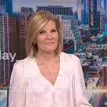 Kate Snow’s white v-neck blouse on NBC News